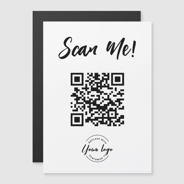QR-Code Generator Scan Me Business-Logo Magnetkarte (Vorne/Hinten)