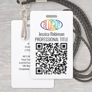 QR-Code-Generator und Ihr Logo, Name und Titel ID Ausweis