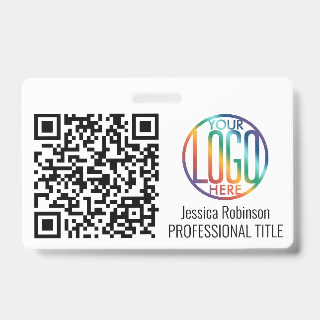 QR-Code-Generator und Ihre nicht-Foto-weiße Logo-I Ausweis (Vorderseite)