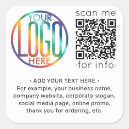 QR Code Generator und Werbung für Ihr Logo Quadratischer Aufkleber