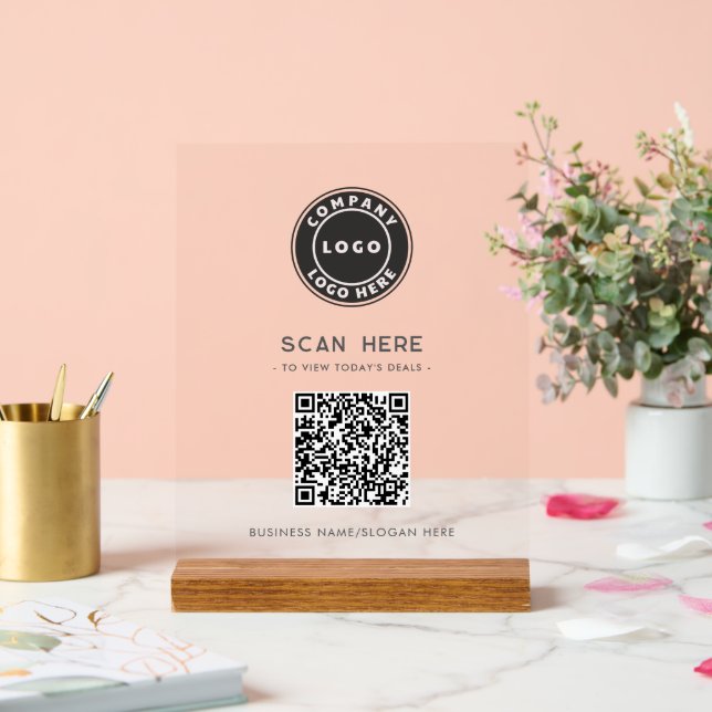 QR-Code Geschäft Logo Kontaktlos Acrylschild (Hochzeit)