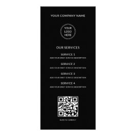 QR-Code Geschäft-Logo Modern Professionell Schwarz Werbekarte