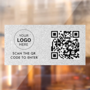 QR-Code   Geschäft Minimal Scannbar Rund Fensteraufkleber
