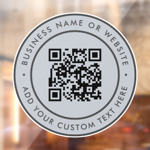 QR-Code Geschäft Minimal Scannbar Rund Fensteraufkleber