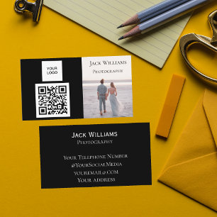 QR-Code Geschäft Schwarz Professioneller Fotograf Visitenkarte