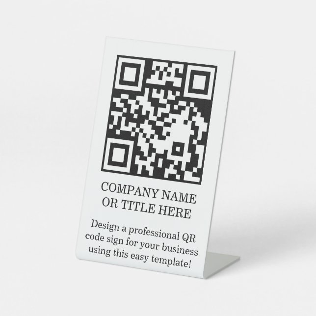 QR-Code-Geschäfts-Tischständer DIY-Schild Sockelschild (Vorderseite)