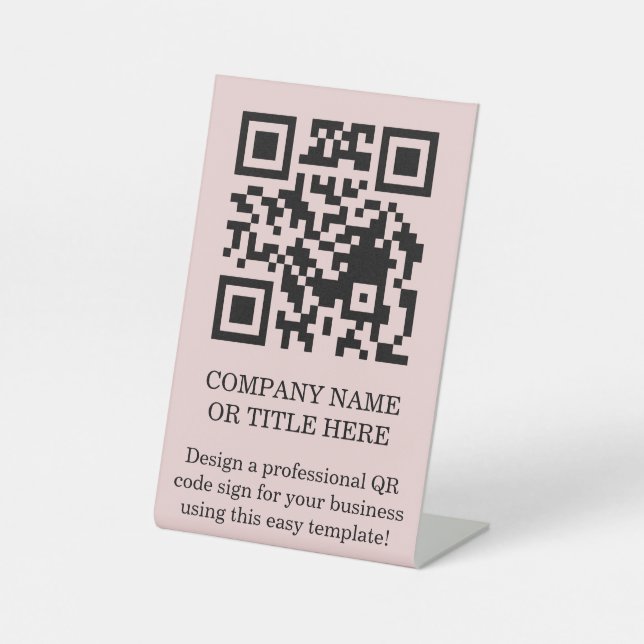 QR-Code-Geschäfts-Tischständer DIY-Schild Sockelschild (Vorderseite)