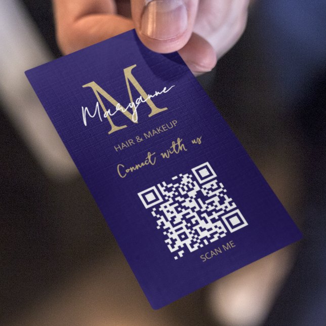 QR-Code Geschäftslogo Dunkelblau Visitenkarte (Von Creator hochgeladen)