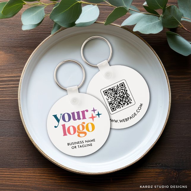 QR-Code-Geschäftslogo gebrandet Schlüsselanhänger (Von Creator hochgeladen)