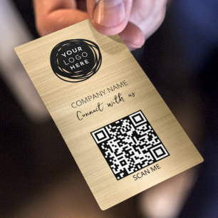 QR-Code-Geschäftslogo Gold Visitenkarte