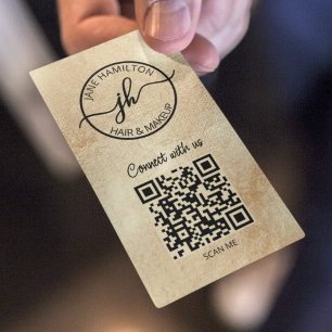 QR-Code Geschäftslogo Gold Visitenkarte