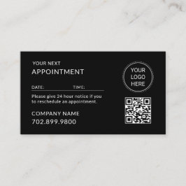 QR-Code-Geschäftslogo Modern Professionell Schwarz Terminkarte