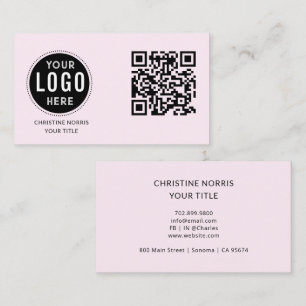 QR-Code-Geschäftslogo Modernes Rosa Visitenkarte