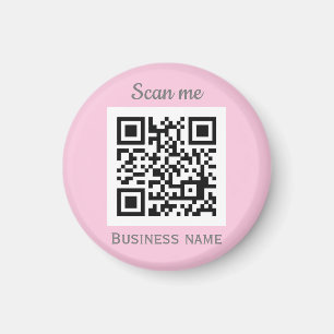 QR-Code Geschäftslogo Professionell Rosa Weiblich Magnet