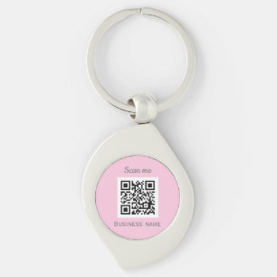 QR-Code-Geschäftslogo Professionell Rosa Weiblich Schlüsselanhänger