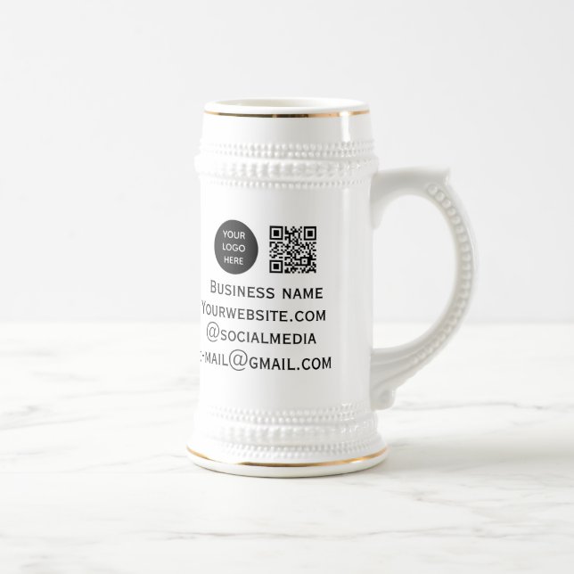 QR-Code-Geschäftslogo Professionell Schwarz Modern Bierglas (Rechts)