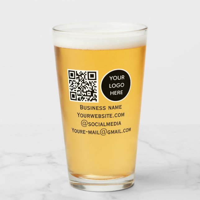 QR-Code-Geschäftslogo Professionell Schwarz Modern Glas (Vorne (Gefüllt))