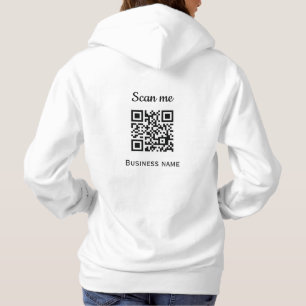 QR-Code-Geschäftslogo Professionell Schwarz Modern Hoodie