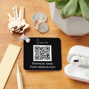 QR-Code-Geschäftslogo Professionell Schwarz Schlüsselanhänger