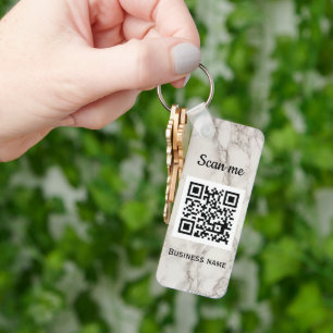 QR-Code-Geschäftslogo Professioneller Marmor Schlüsselanhänger