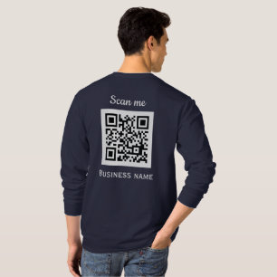 QR-Code-Geschäftslogo Professionelles Marineblau T-Shirt