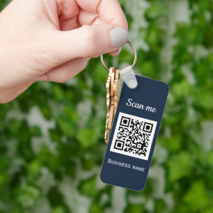 QR-Code-Geschäftslogo Professionelles Navy Blau Schlüsselanhänger