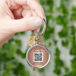 QR-Code-Geschäftslogo Professionelles Roségold Schlüsselanhänger