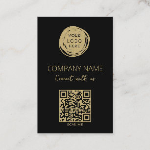 QR-Code-Geschäftslogo Schwarz Euro Visitenkarte