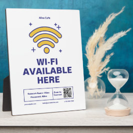 Qr-Code Geschäftsname Minimale WiFi-Details Fotoplatte