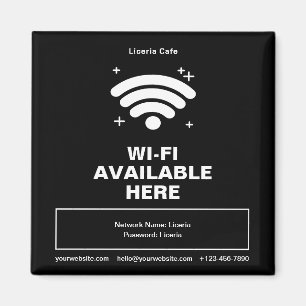 Qr-Code Geschäftsname Minimale WiFi-Details Magnet