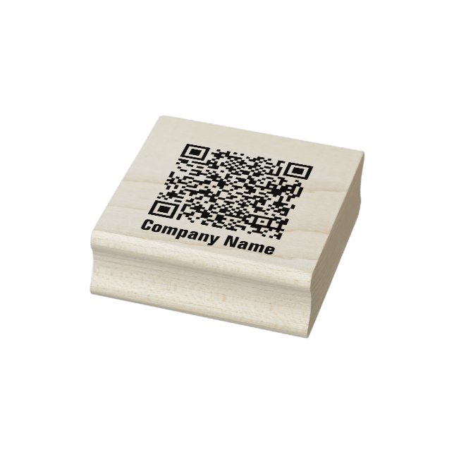 QR-Code-Geschäftsname-Vorlage Gummistempel (Stempel)