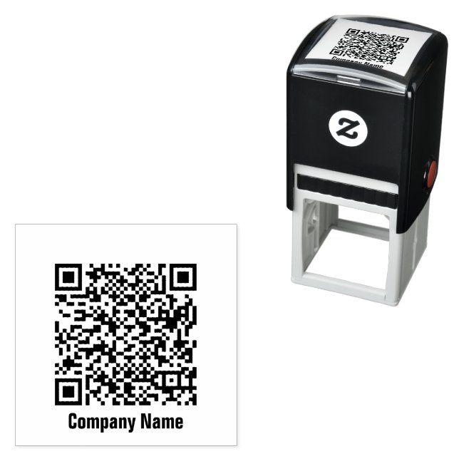 QR-Code-Geschäftsname-Vorlage Permastempel (Beispiel)