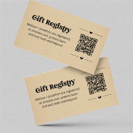 QR Code Geschenk Registrierungskarte einfügen Begleitkarte