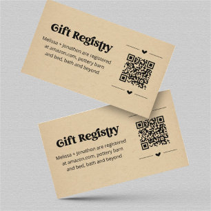 QR Code Geschenk Registrierungskarte einfügen Begleitkarte