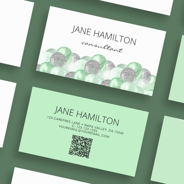 QR-Code Glitter-Balloons Visitenkarte (Von Creator hochgeladen)