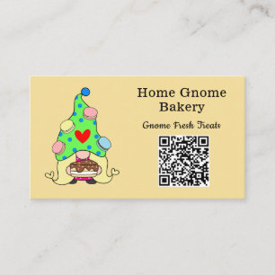 QR Code Gnome Heimat Backbäckerei hellgelb Visitenkarte