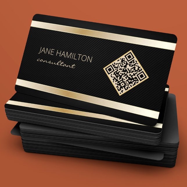 QR Code Gold Modern Profile Business Card Visitenkarte (Von Creator hochgeladen)