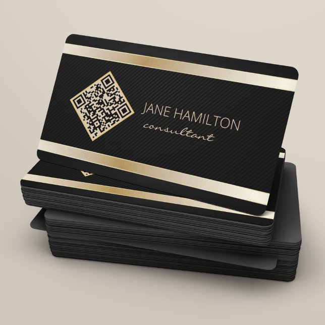 QR Code Gold Modern Profile Business Card Visitenkarte (Von Creator hochgeladen)