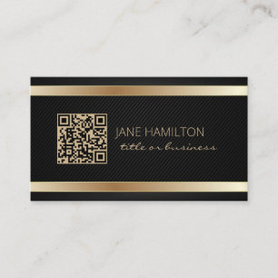 QR Code Gold Modern Profile Business Card Visitenkarte