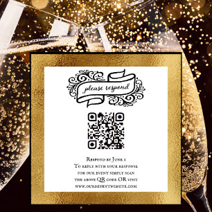 QR-Code Gold Schwarz-weißes Party Event UAWG Begleitkarte