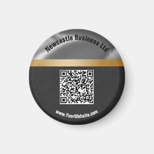 QR Code Gold Silver Black Suede Werbung für Untern Magnet