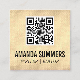 QR-Code   Gold Textur Quadratische Visitenkarte
