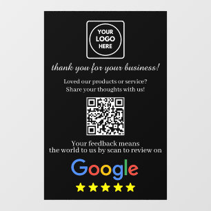QR-Code Google Bewertungen Logo AI-Türschild Fensteraufkleber
