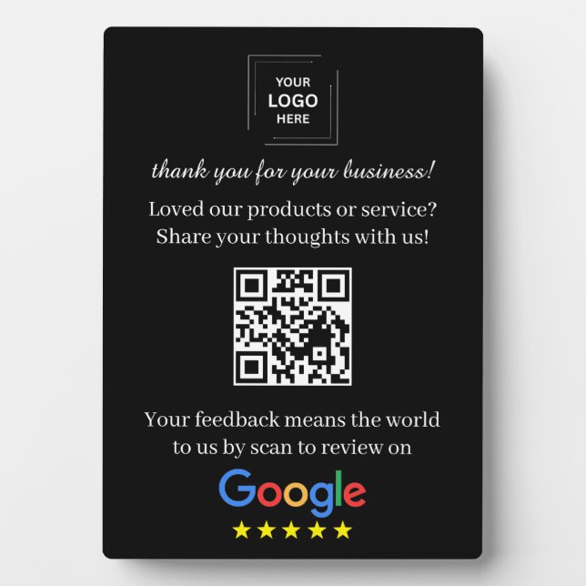 QR-Code Google-Review-Easel-Anzeigeformat Fotoplatte (Vorderseite)