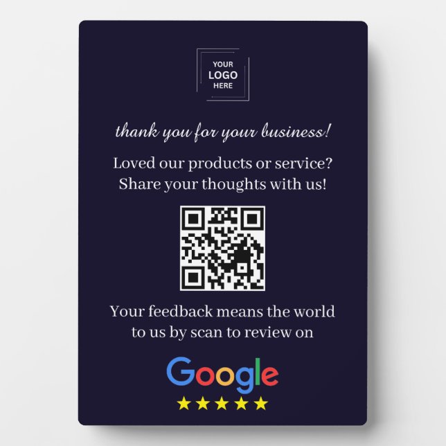 QR-Code Google-Review-Easel-Anzeigeformat Fotoplatte (Vorderseite)