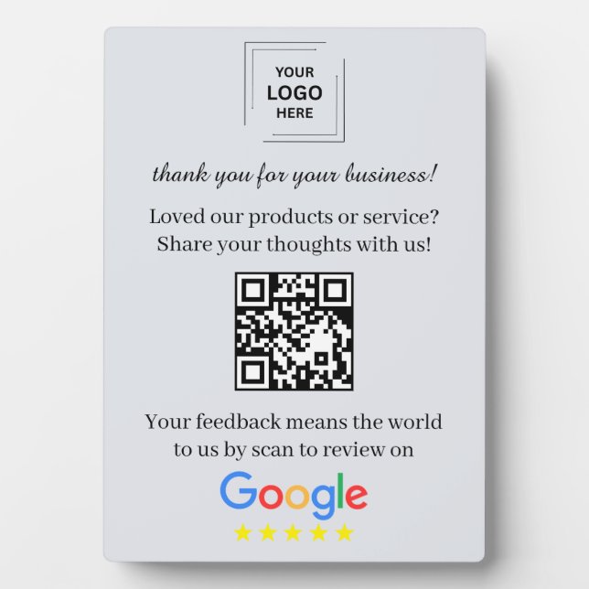 QR-Code Google-Review-Easel-Anzeigeformat Fotoplatte (Vorderseite)