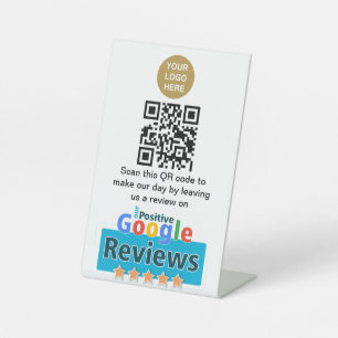 QR-Code Google Review Pedesting-Zeichen Sockelschild