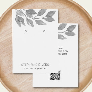 QR Code Grau-Wasserfarbenohrringe Display-Karte