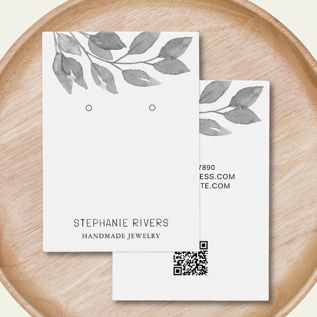 QR Code Grau-Wasserfarbenohrringe Display-Karte (Von Creator hochgeladen)