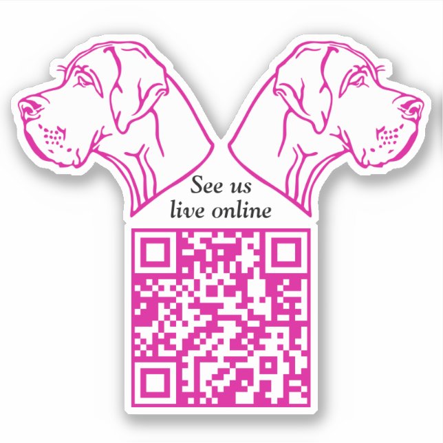 QR-Code Great Dane Vinyl Aufkleber (Vorderseite)